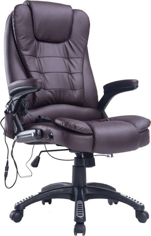 Krzesło biurowe Pako Fotel biurowy z masażem brązowy