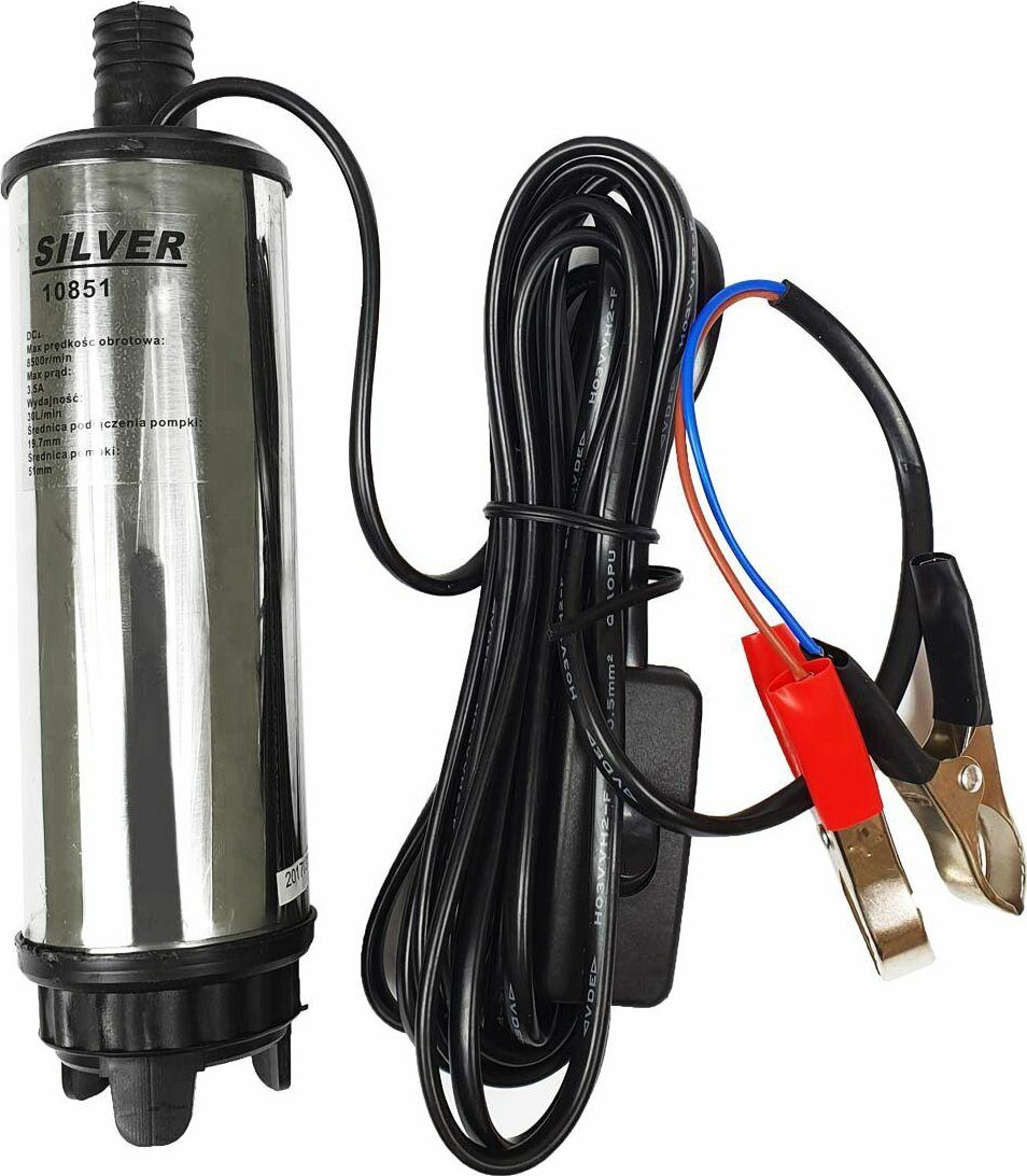 Silver POMPKA DO PALIWA 50mm 12V /SILVER