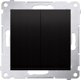 Kontakt-Simon Łącznik schodowy Kontakt-Simon Simon 54 DW6/2.01/X/49 podwójny bez piktogramu moduł 10AX, 250V~ czarny mat