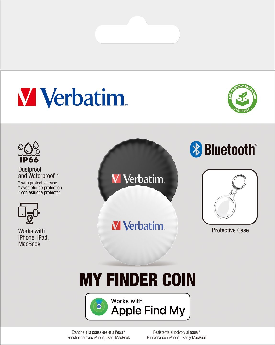 Verbatim 1x2 My Finder Coin Bluetooth Item Finder s/w 32134