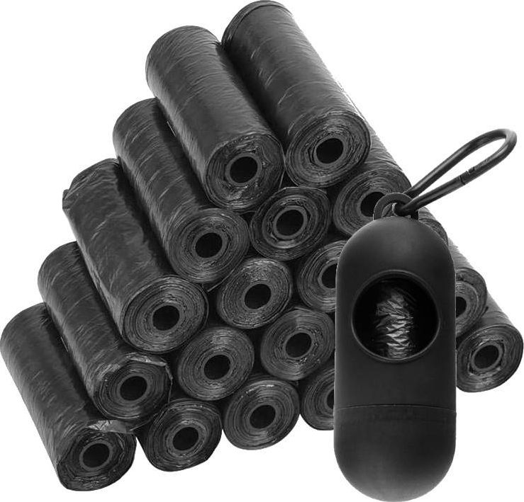 Mersjo Worki na psie kupy 20 rolek (300szt) + etui