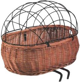 Basil Kosz na przedni bagażnik PLUTO dla zwierząt + poduszka, wiklinowy varnished natural (BAS-53007)