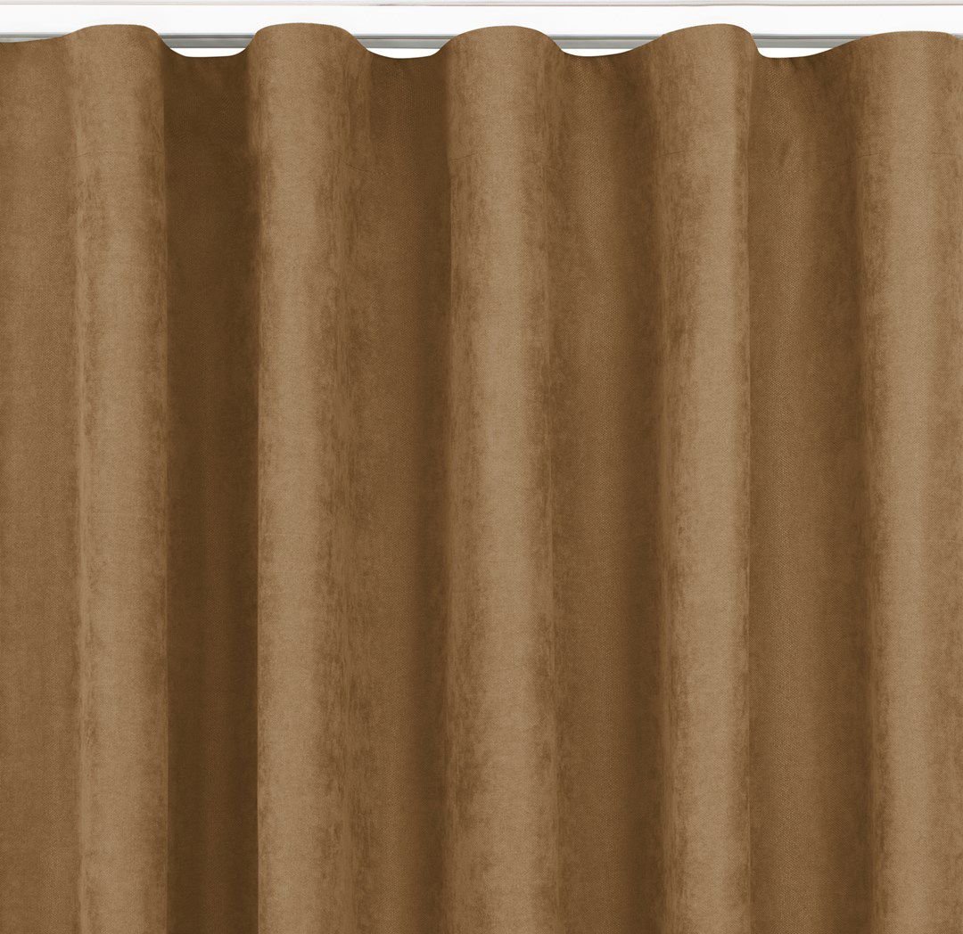Homede Homede Zasłona MILANA szenilowa na taśmie wave 220x225 jasnobrązowa