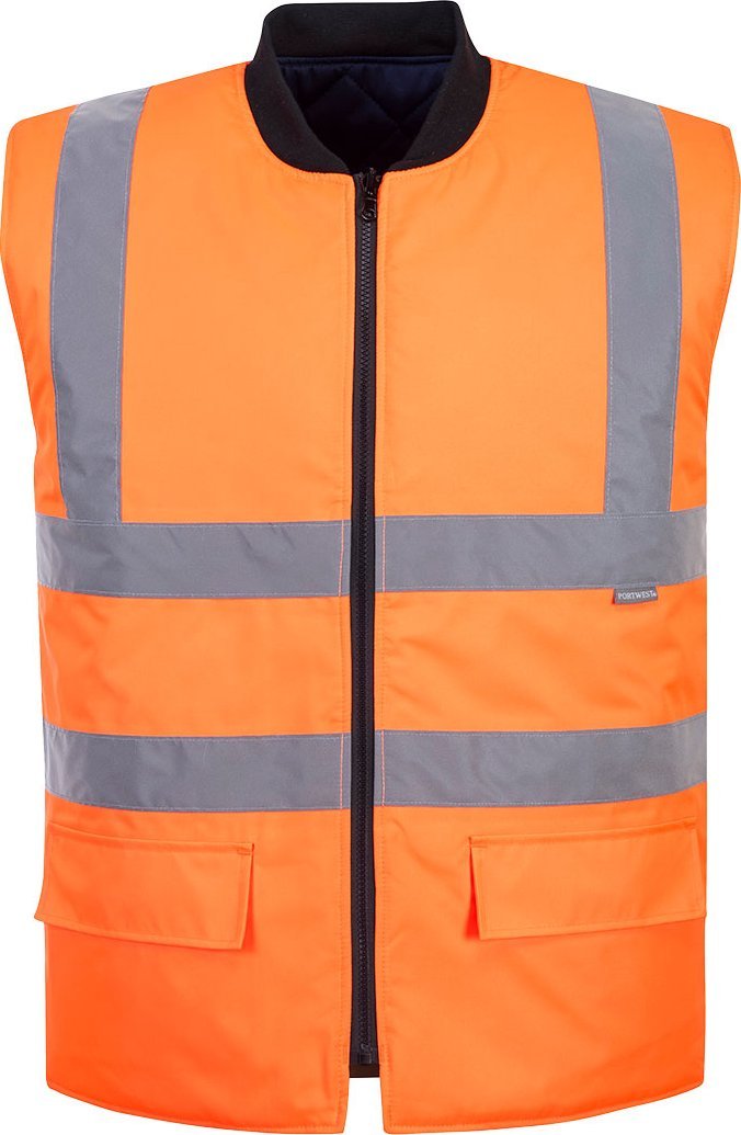 Kurtka męska Portwest S469 - Dwustronny ocieplacz ostrzegawczy - pomarańczowy 4XL