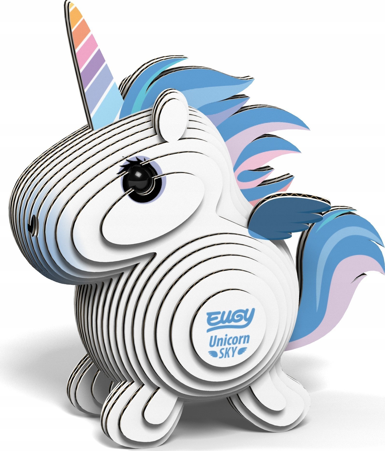 Fat Brain Toys Jednorożec Błękitny Eugy. Eko Układanka 3D