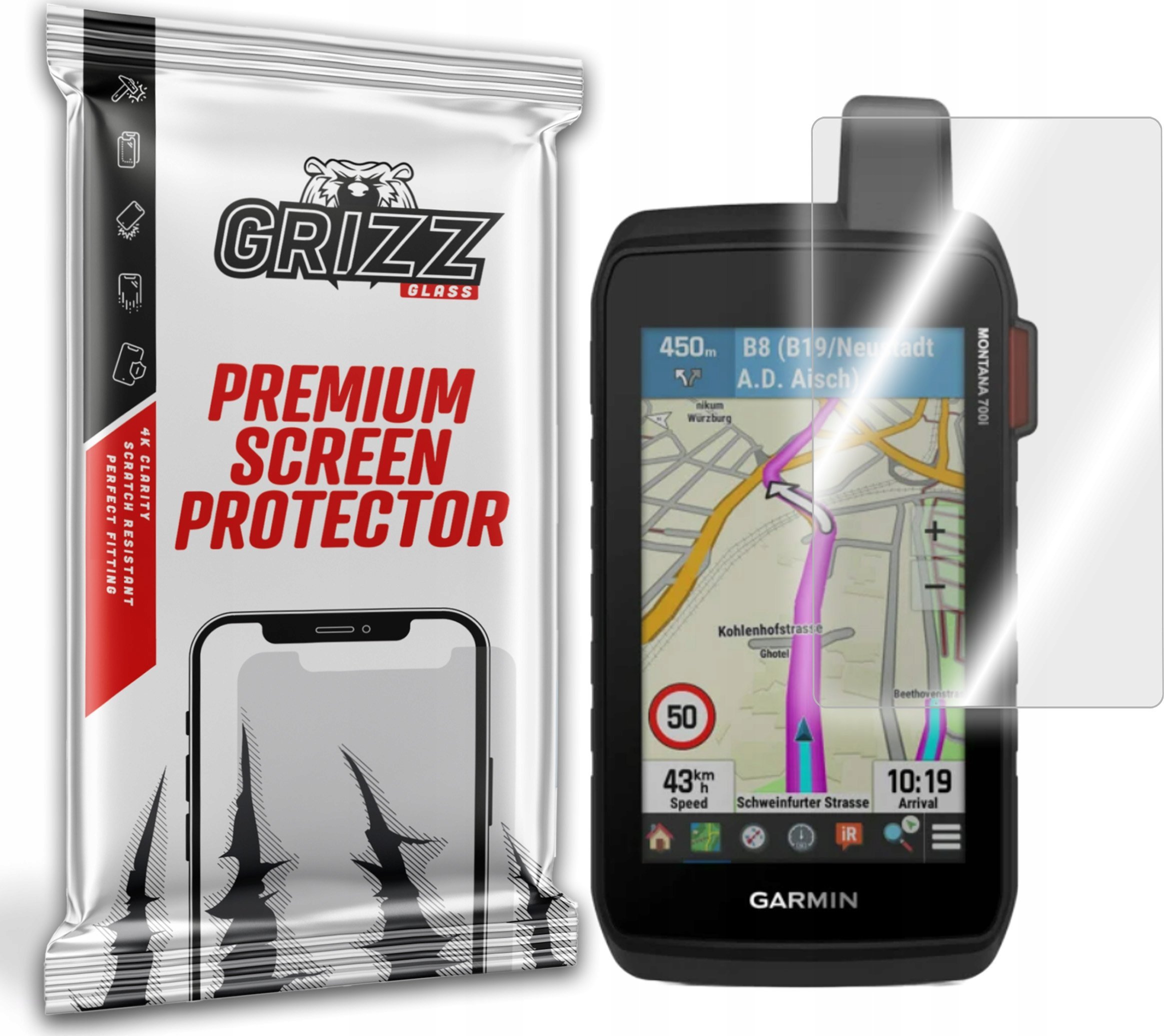 GrizzGlass Szkło hybrydowe GrizzGlass HybridGlass Garmin Montana 700i