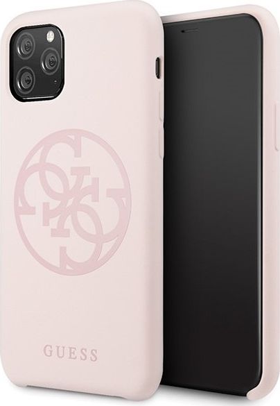 Guess Guess GUHCN58LS4GLP iPhone 11 Pro light pink/jasnoróżowy hard case Silicone 4G Tone On Tone