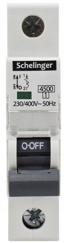Wyłącznik nadprądowy 1P C 6A 4,5kA AC SCHELINGER A02-G7-1P-C06