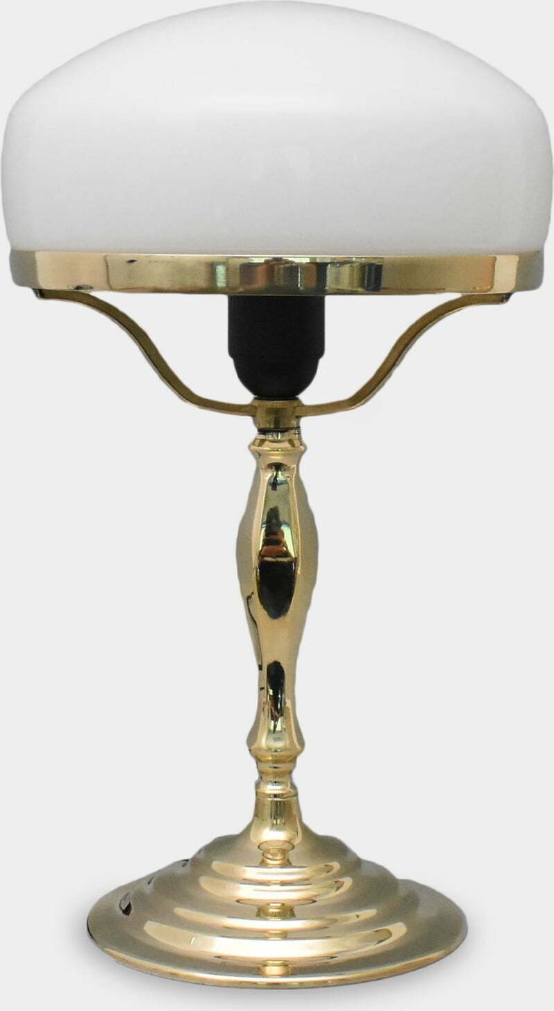 Lampa stołowa rzezbyzbrazu Lampa Art Deco Złota Biały Klosz