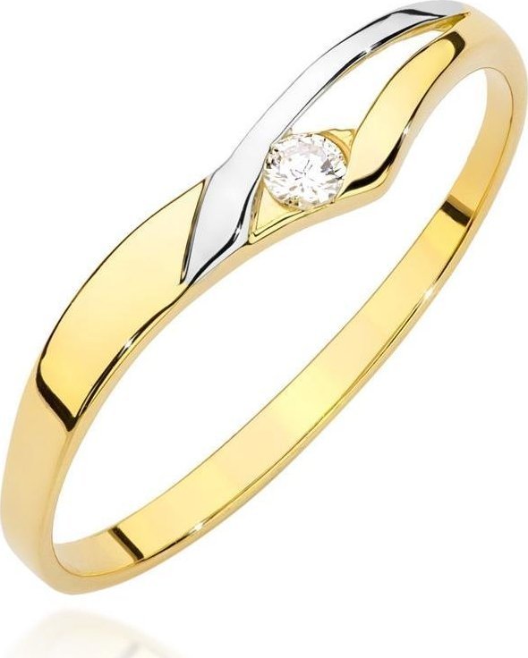 Best Diamonds złoty pierścionek z brylantem 0.04ct 8