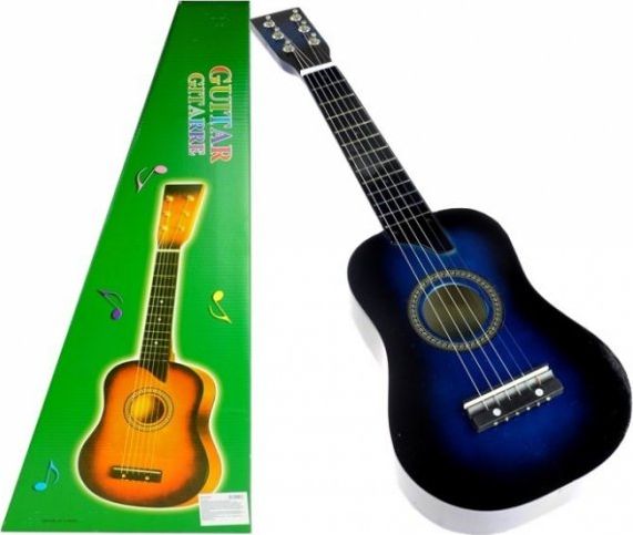 Lean Sport Gitara Drewniana Klasyczna z Kostką Niebieska 60 cm