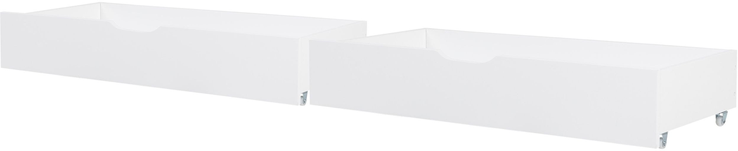 Zestaw 2 szuflad pod łóżko Drewno sosnowe CRONAT Biały