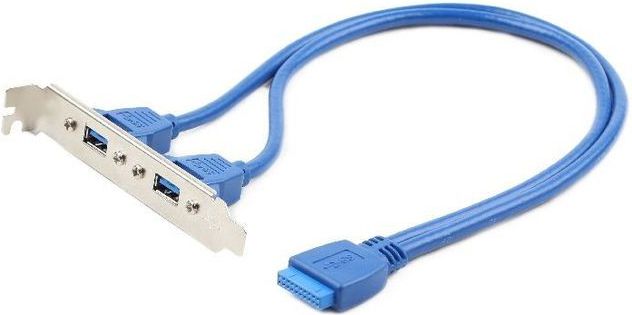 Gembird Gniazdo USB 3.0 x2 na śledziu do obudowy (CC-USB3-RECEPTACLE)