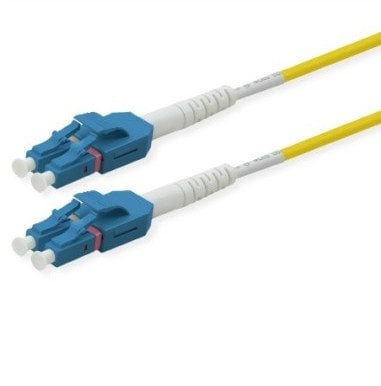 Kabel światłowodowy ROLINE, Duplex, 9/125µm, OS2, LC/LC, UNIBOOT, żółty, 1m