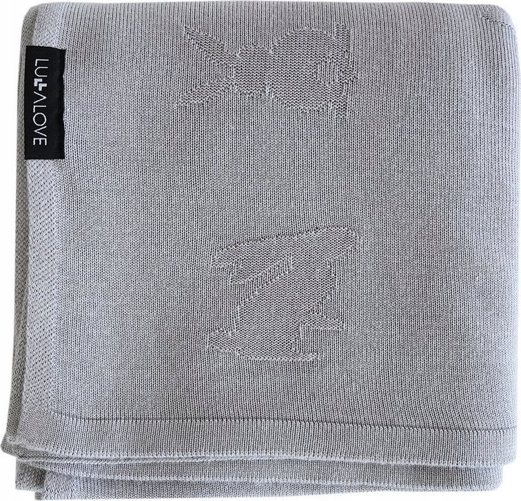 LullaLove Lekki kocyk bambusowy dla dzieci, króliczki - szary Lullalove