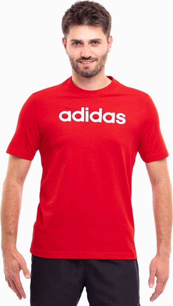 Adidas Koszulka męska adidas Essentials Single Jersey Linear Embroidered Logo czerwona IC9278 S
