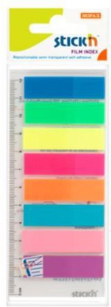 Stickn Zakładki indeks.samoprz.mix 8 kol.neon klas.z lin. (155305)