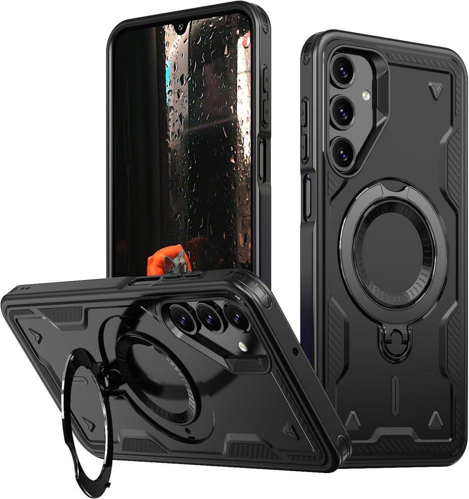 Etui pancerne Supero do Samsung Galaxy A56 5G Magsafe z ringiem, czarne