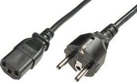 Goobay 50098 kabel zasilające Czarny 2 m Wtyczka zasilająca typu F IEC C13