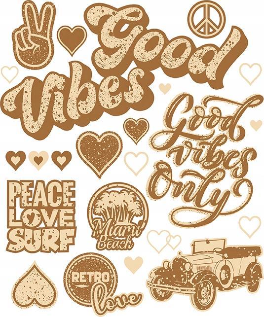 Naplamki Naprasowanki na ubrania 20 x 30 cm Retro