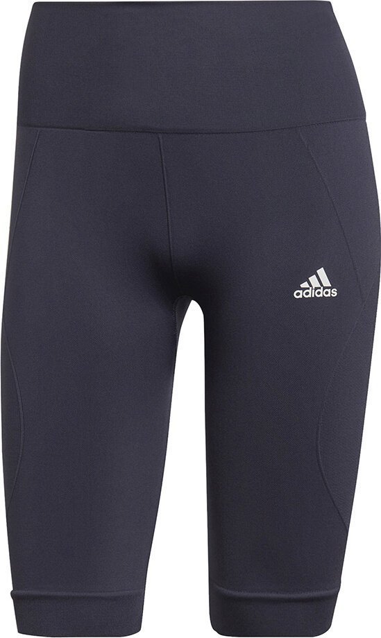 Adidas Legginsy damskie adidas Aeroknit Seamless Short Tights granatowe HE2960 XS