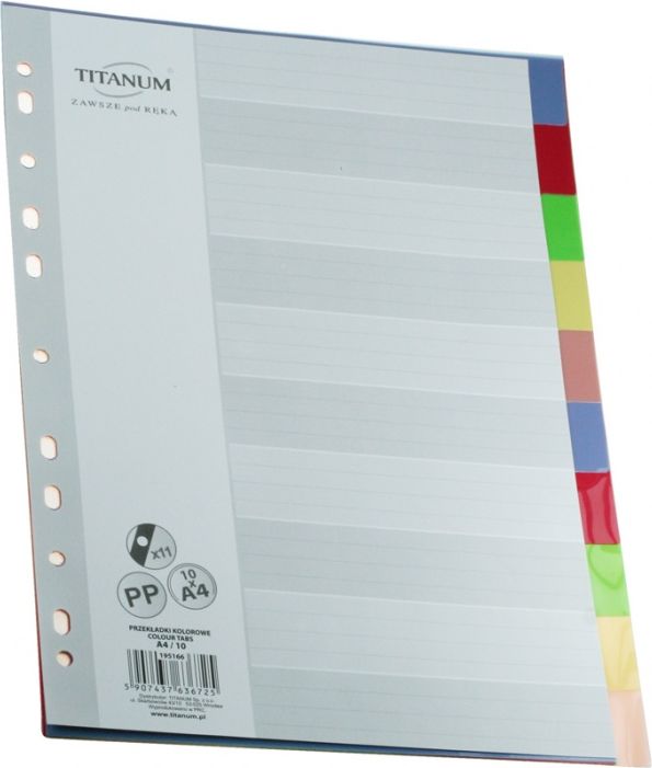 Titanum PrzekĹ‚adka A4 10 kolorĂłw