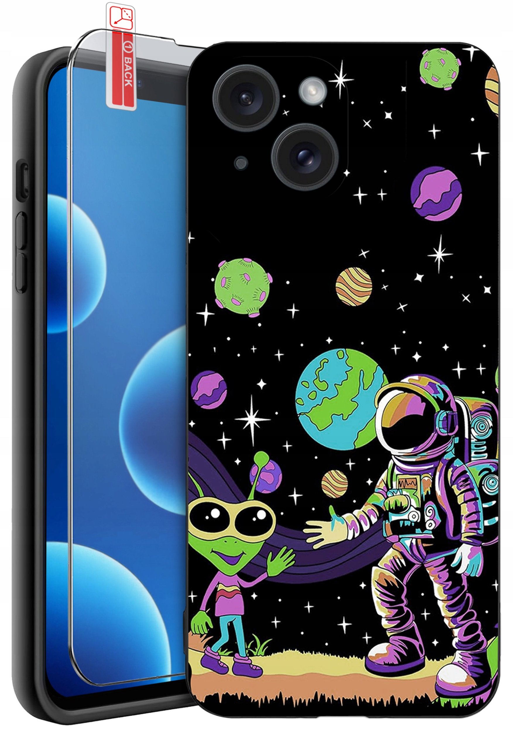 ETUI do iPhone 13 | 14 | WZORY | SILIKONOWE MATT CASE + SZKŁO 9H