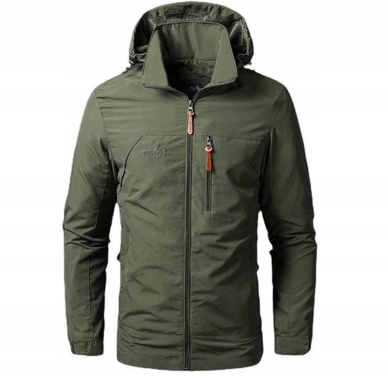 KURTKA MĘSKA PRZECIWDESCZOWA Softshell KHAKI Wodoodporna WIATRÓWKA roz. L
