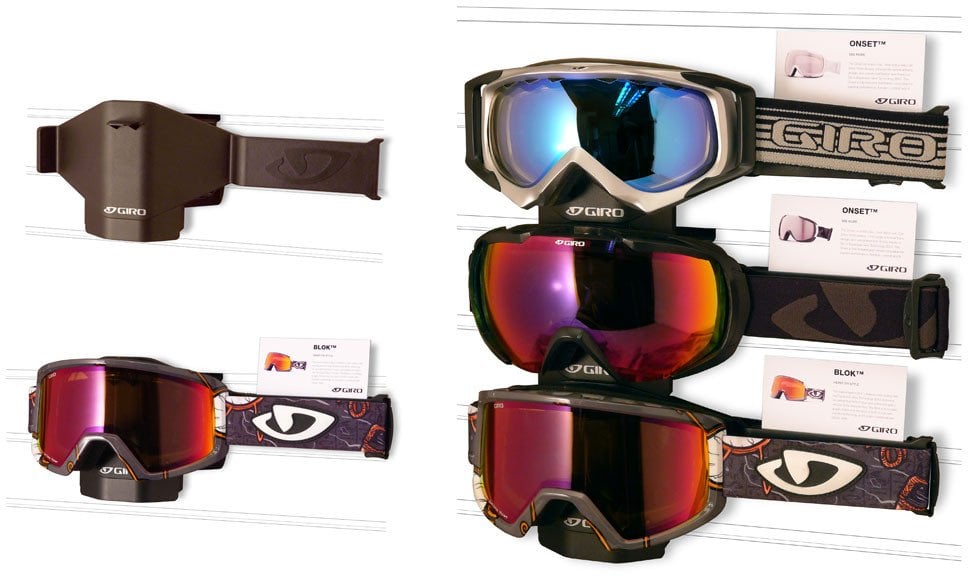 Uchwyt do ekspozycji gogli GIRO/BELL (system mocowania Space Wall) zestaw 6 szt czarny