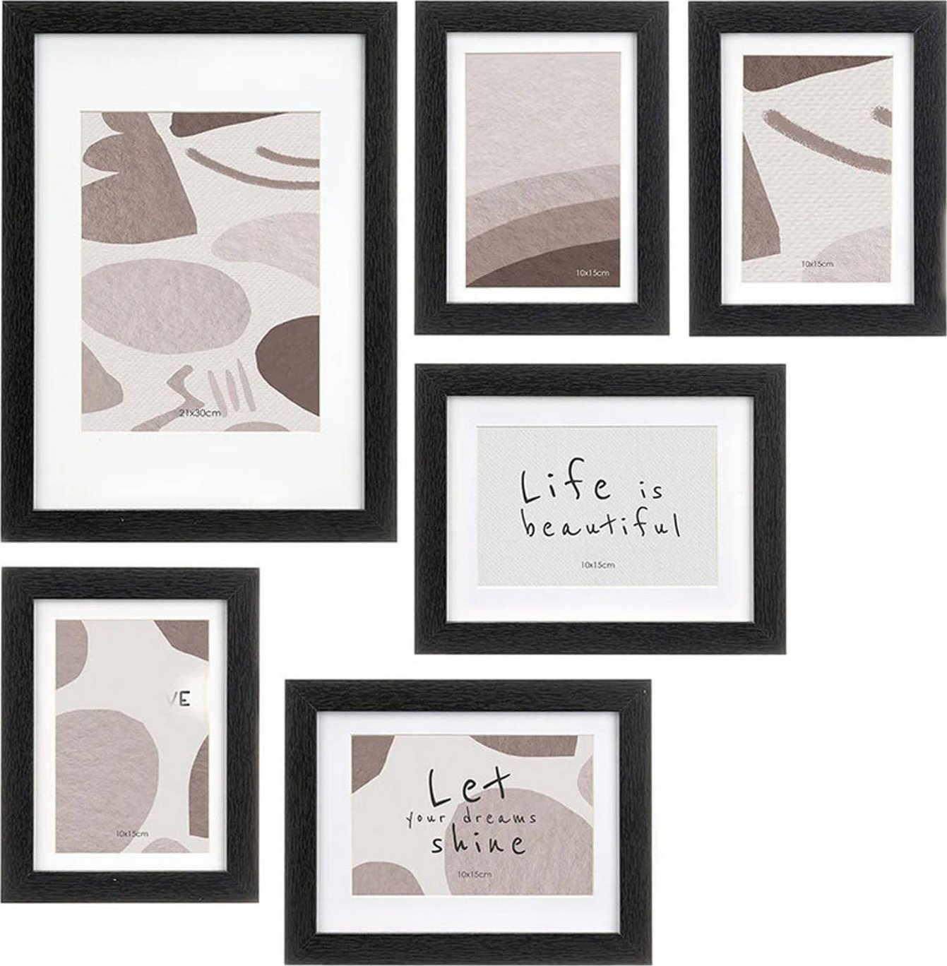 Ramka Giftdecor Ramki na zdjęcia na ścianę MURAL, 7 ramek różnej wielkości