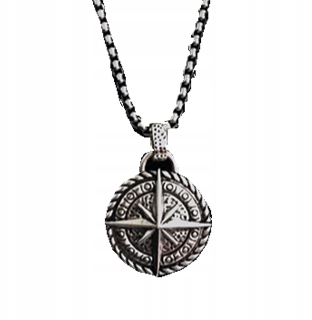 NASZYJNIK Kompas SYMBOL AMULET Gwiazda Droga 140