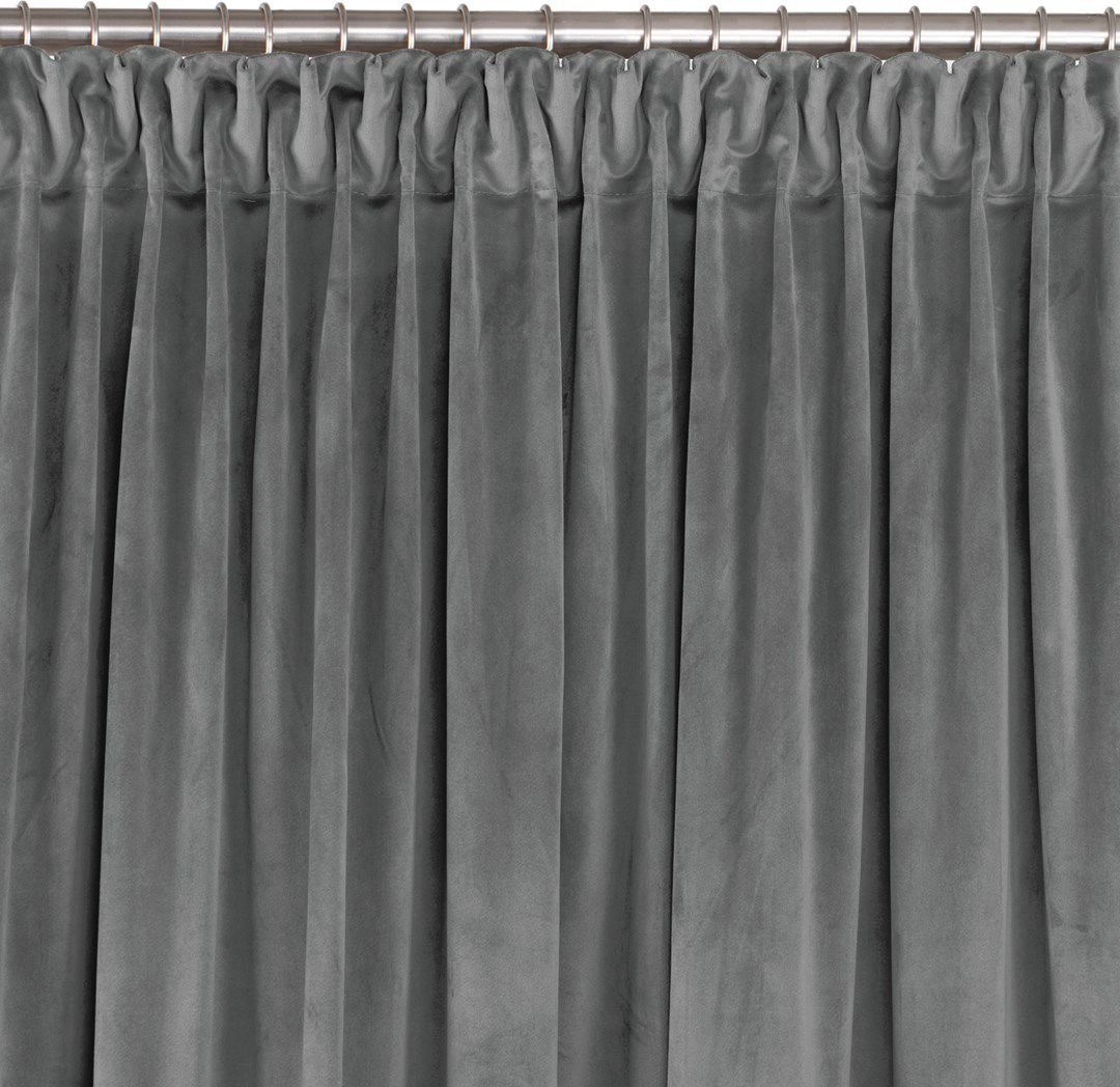 Homede Homede Zasłona VILA velvetowa na taśmie smok 265x225 grafitowa wzór 2