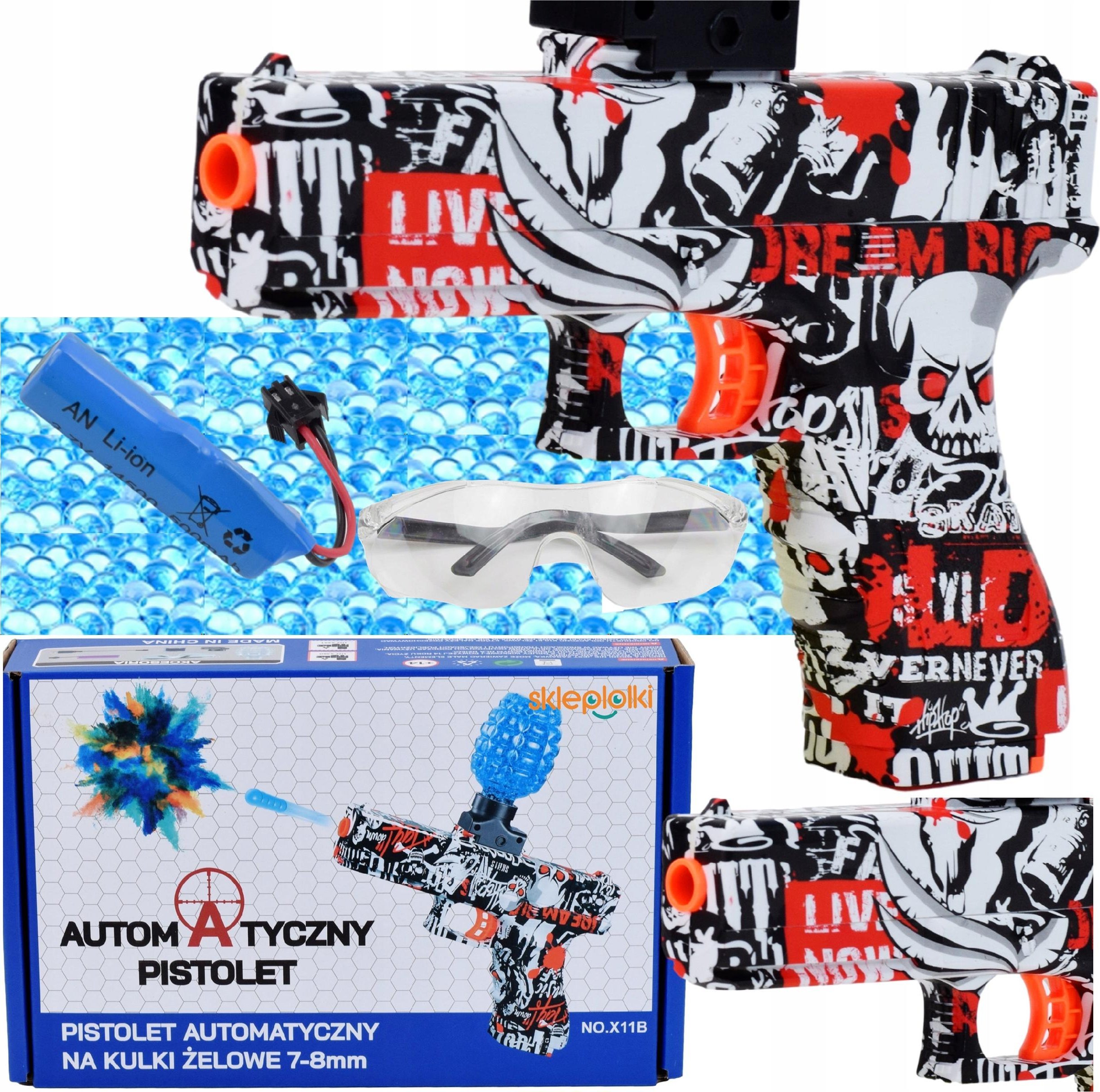 Skleplolki PISTOLET KARABIN NA KULKI WODNO ŻELOWE AUTOMATYCZNY ZESTAW AUTOMAT GLOCK