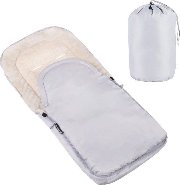 Springos Śpiworek do wózka 4w1, śpiwór do sanek, gondoli z torbą 90 cm szaro-beżowy UNIWERSALNY