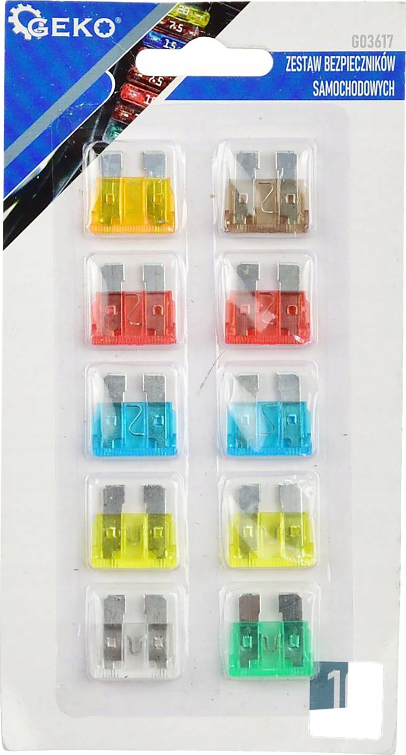 Geko Zestaw bezpieczników samochodowych 10el. (100/1000)