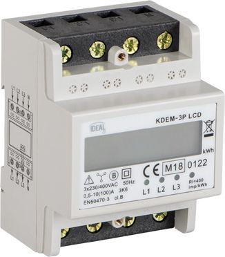 Kanlux Licznik energii elektrycznej 100A 3x230/400V z wyświetlaczem KDEM-3P (19344)