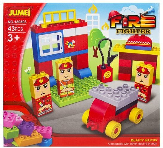Klocki Jumei 3+ STRAŻ POŻARNA 43 elementy, 28x26cm