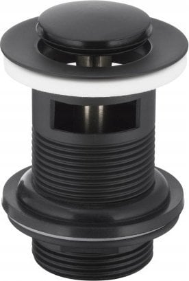 KFA SPUST UMYWALKOWY TYPU KLIK-KLAK, MAŁY Z PRZELEWEM, CZARNY