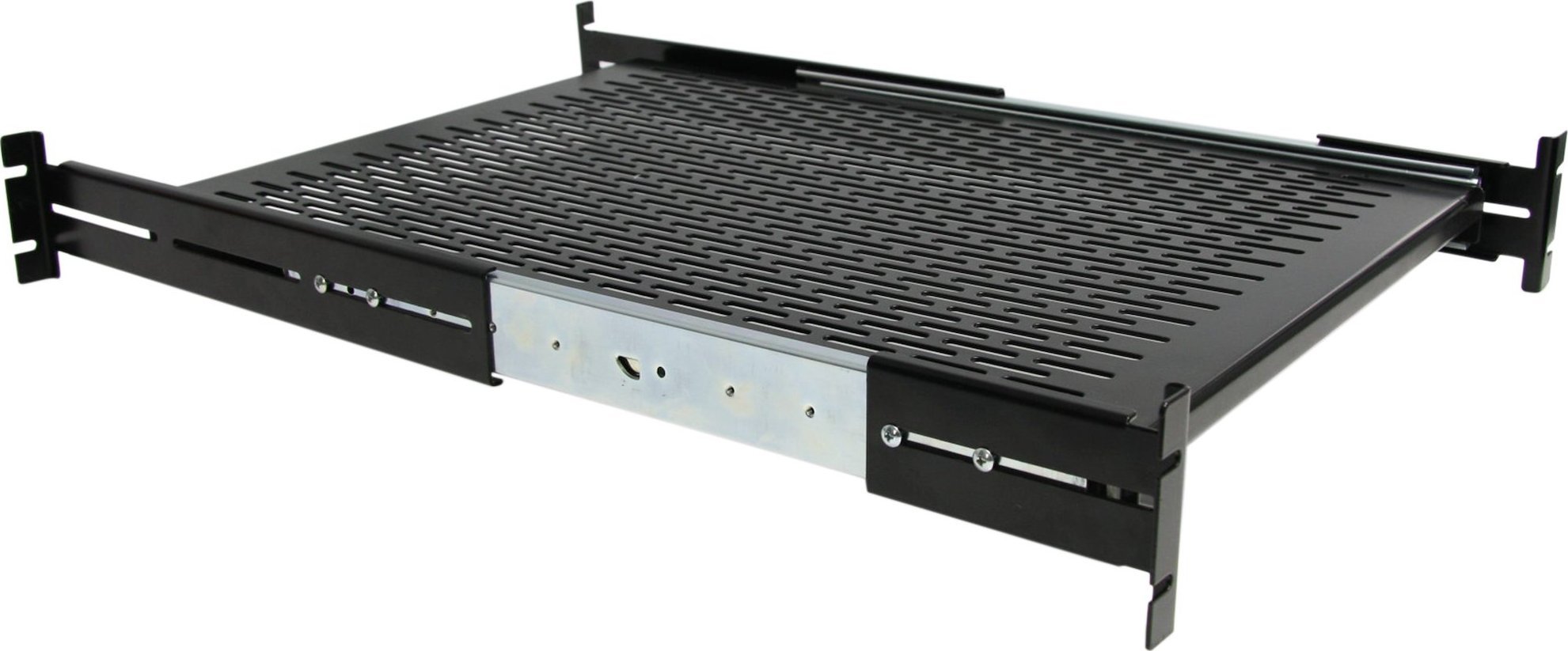 StarTech StarTech.com 2U Sliding Server Rack Mount Shelf - 20 to 30in Adjustable Mounting Depth - Vented - 50lb - Heavy Duty Universal 19” Rack Shelf