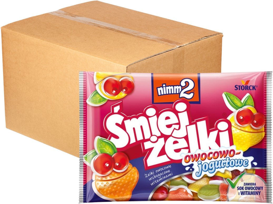 nimm2 Śmiejżelki owocowo-jogurtowe Żelki owocowe wzbogacone witaminami 100 g x 24 sztuk
