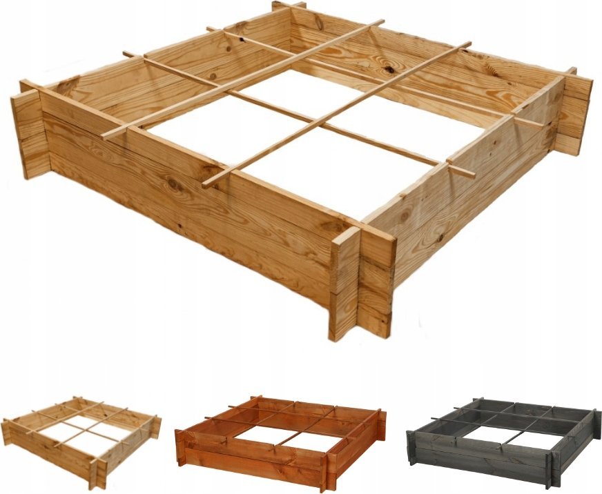 Wamar-Sosenka Drewniana grządka podwyższana ZP05 /100x100cm/ Naturalna Drewno Sosnowe