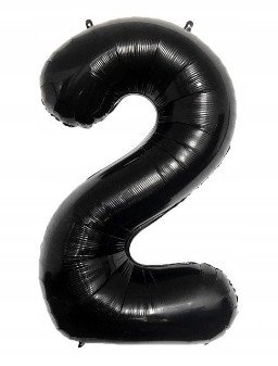 Balon Foliowy Na Hel CYFRA - 2 kolor CZARNY - 80CM