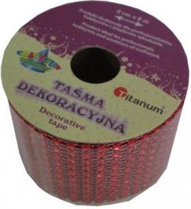 Titanum Wstążka diamentowa 5cmx2m czerwona (PJ512)