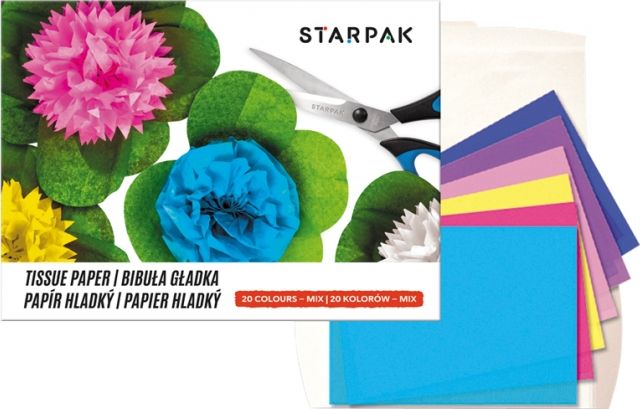 Starpak Bibuła gładka teczka C4 20 kolorów 10szt. (222722)