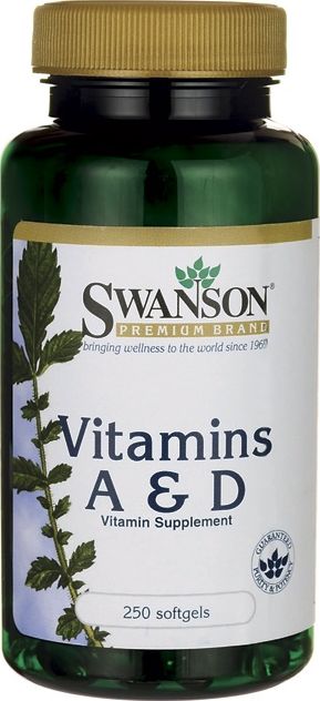 Swanson Swanson - Witamina A & D, 250 kapsułek miękkich