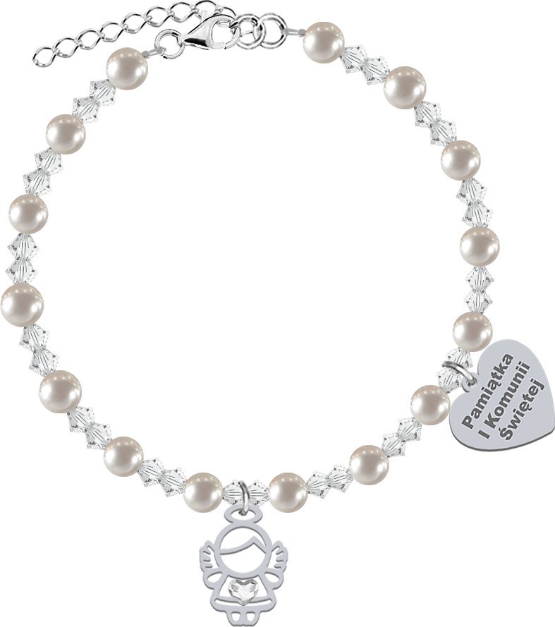 Radziszewska Jewellery I KOMUNIA ŚWIĘTA Bransoletka z Aniołkiem srebro GRAWER GRATIS