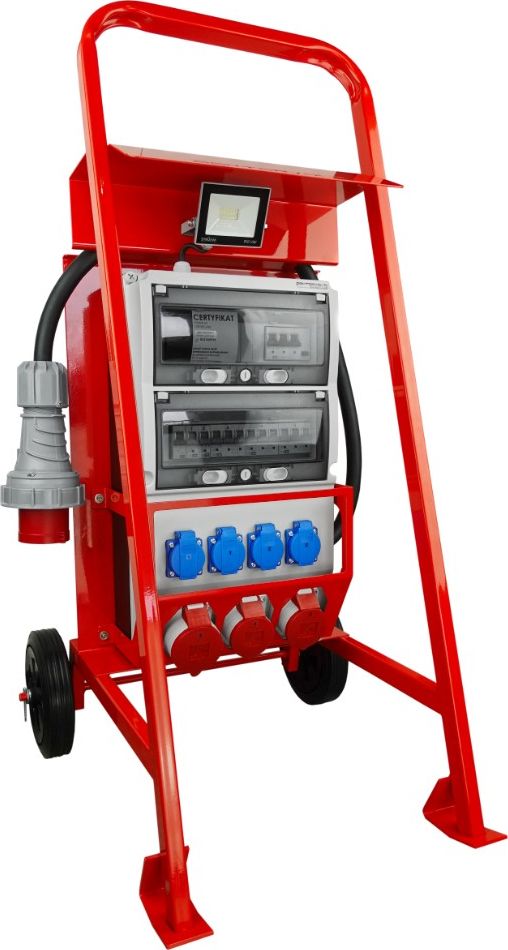 Doktorvolt Rozdzielnica budowlana na stojaku z naświetlaczem eXT S/FI SET 32A 2x16A 4x230V Doktorvolt 6184