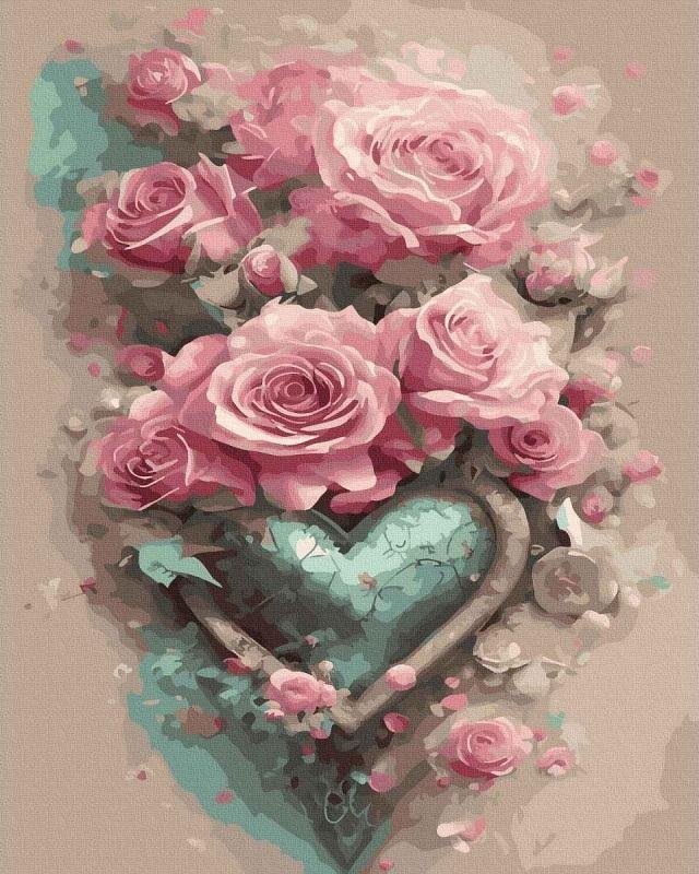 Malowanie po numerach - Płatek kwiatu 40x50cm