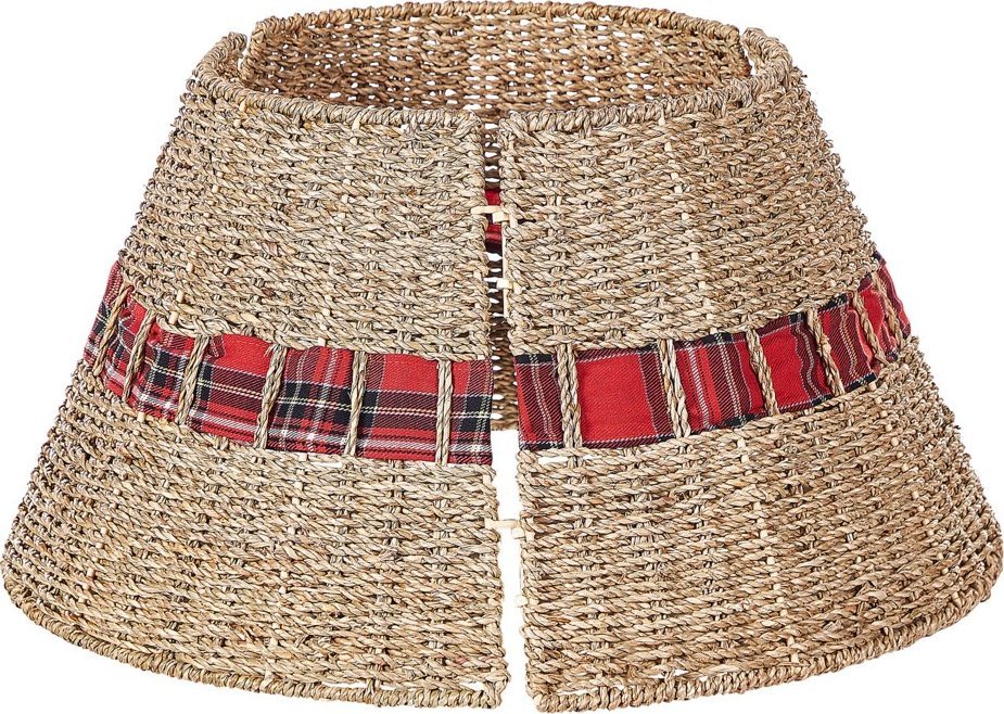 Beliani Osłona z trawy morskiej na stojak pod choinkę 45 cm naturalna MARCHE