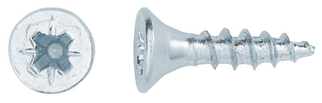 CHIPBOARD SCREW 3.0X12 WHT ZP 100PCS G1